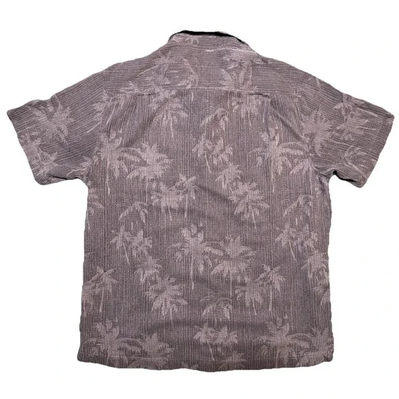 Tommy Bahama Shirt Mens L Gray‎ Hawaiian Silk Palm Tree Beach Retro Vintage - Picture 6 of 12